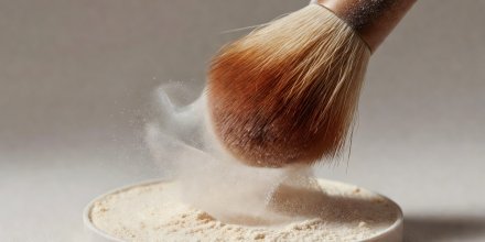 Natural goat hair flame brush lifting translucent loose setting powder cleanly